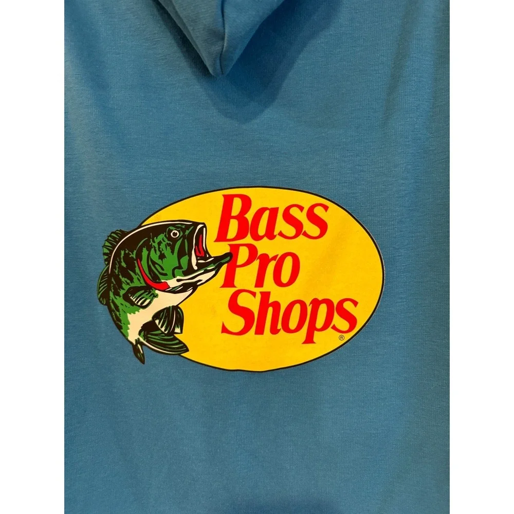 NEW Bass Pro Shops Blue Dog Hoodie Outfit Short Sleeves‎ Cozy Size XL